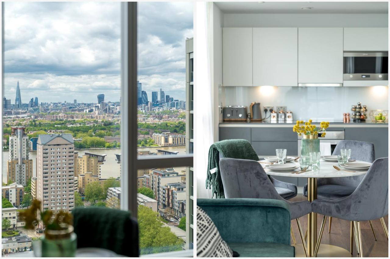 לונדון Luxurious Spacious 2Bed Suites Skyline River Views By Canary Wharf מראה חיצוני תמונה